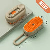 Beige and orange grooming brush with measurements on a light green background