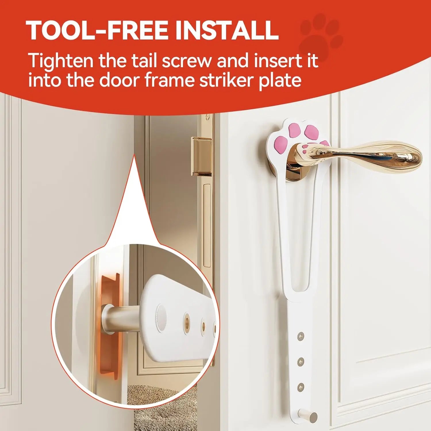 Cat Door Holder Latch Adjustable Dog Door Stopper Elastic Gate Lock Flex Latch Strap Keep Dog Out from Entering Pet Gate Supply